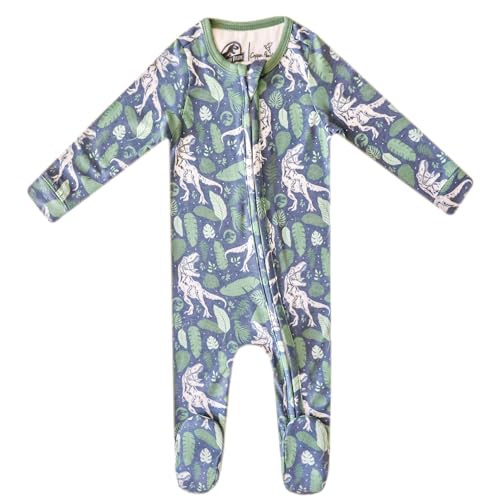 Image of Copper Pearl Zip-Up Footie Baby Pajamas - Soft Newborn Onesies for Boys & Girls, Tag-Free with Two-Way Zipper Baby Sleepers for Newborn - 24 Months, Jurassic Park