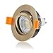 Produktbild Ledox Led Einbaustrahler Set dimmbar & schwenkbar inkl. Einbaurahmen Forma Bronze Messing 230V 6W GU10 2700k warmweiß Deckeneinbaustrahler Ra>90 (5er Set)