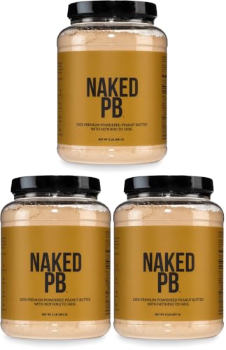 Image of 2 LB Powdered Peanut Butter from US Farms - Bulk, Only 1 Ingredient - Roasted Peanuts, Vegan, No Additives, Preservative Free, No Salt, No Sugar - 76 Servings - NAKED PB (Pack of 3)