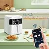 Aigostar Friggitrice ad Aria 7L Smart 1900W - WiFi/App con Ricette, 7 Programmi, Schermo LED Touch, Circolazione Aria 360°, Cottura Senza Olio, Cestello Rimovibile Lavabile in Lavastoviglie, bianco
