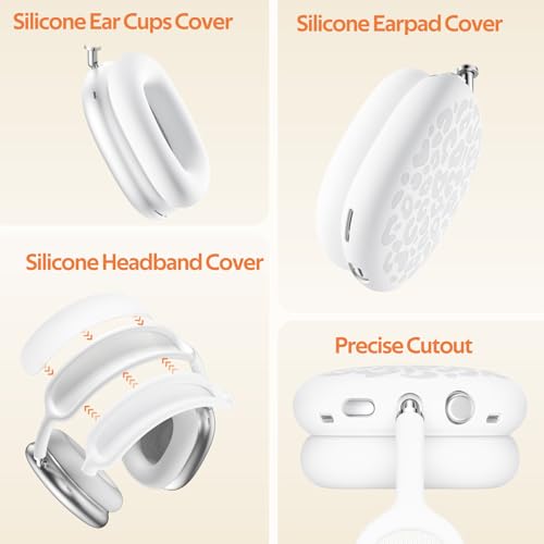 DGege Leopard Silicone Case Cover for AirPods Max Headphones,Ear Pad Case Cover/Ear Cups Cover/Headband Cover for AirPod Max (USB-C/Lightning) Accessories Silicone Protector for Apple AirPods Max by DGege - Used condition - Image 5