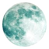 EXQUIMEUBLE 夜光グリーンムーンウォールステッカー 環境対応製 蓄光で夜間光る寝室 リビング用壁デコレーション 剥せる貼ってはがせるウォー