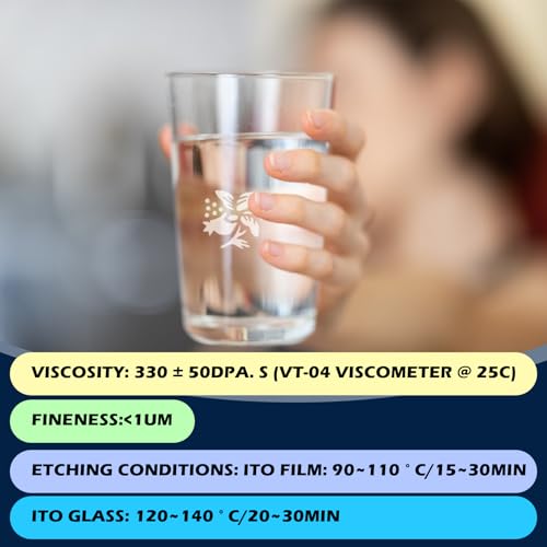 Ekukeon Ätzpaste für Glas,Glas Ätzpaste Mit Handschuhen + Pinsel + Klebeband + Schablone,Ätzpasteglas Farbig,Glasätzpaste für Gläser & Basteln(80g)