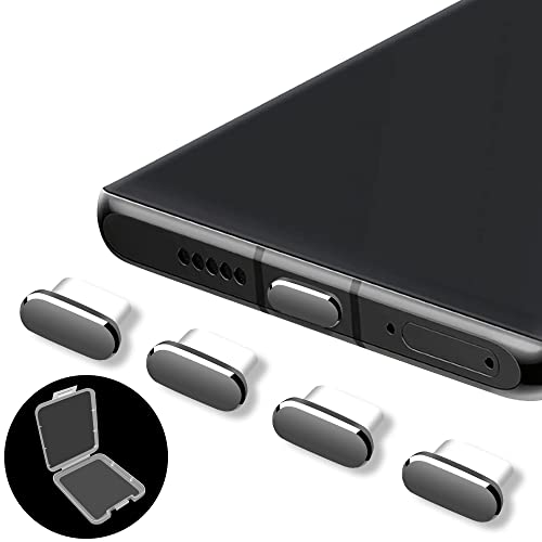 Senbos 4 Piezas Tapones Antipolvo USB C, Conector de Carga Antipolvo Tapones Compatibles con Samsung Galaxy S22/Ultra Redmi Note 10 Nothing Phone 1, Port Cap Protector para Teléfonos y Tabletas Tipo-C Cover