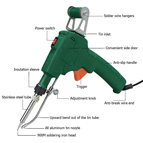 Soldering Iron Gun Kit 60W 110V Automatic Hand-Held Internal Heating Solder Gun Welding Tool With Desoldering Pump, Tweezers, Soldering Wires, Mini Bracket For Home Diy, Electronics Car Repair #TOP2