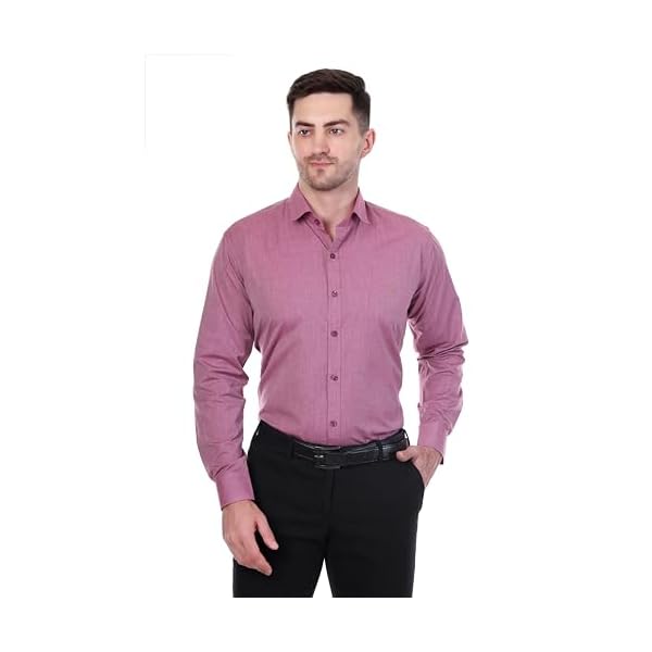 Sparrow Outfit Men’s Pure Cotton Regular Fit Shirt | Casual Wear Formal Shirts for Men and Boys | Spread Collar Long Sleeve Button Down Shirt for Office Parties Festive Special Occasions (Beet Red)