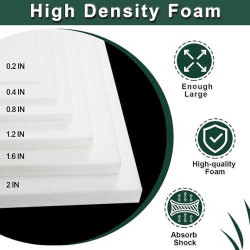 M Mute Touch 2 peças de folhas de espuma artesanal de alta densidade de 59x79x0,2 polegadas, adequad