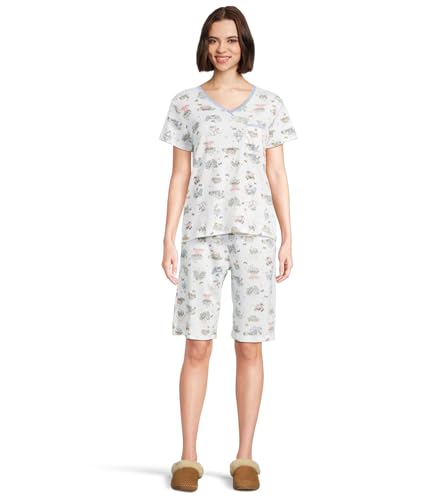Image of Karen Neuburger Women's Short-sleeve Tee and Bermuda Short Pajama Set