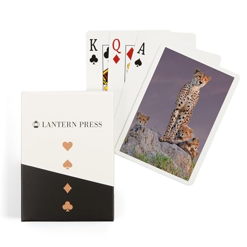 Lantern Press Cheetah and Babies naipes póker 52 cartas