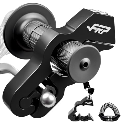 FRP Motorcycle Grip Lock with Helmet Hook, Black
