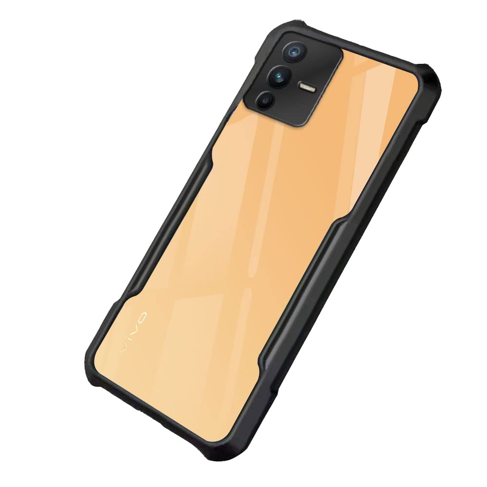 Fashionury TPU+Plastic Shockproof Crystal Clear Back Cover Case for Vivo V23 5G | 360 Degree Protection | Protective Design | Transparent Back Cover Case for Vivo V23 5G (Black Bumper) (B09WV8CSHR) Amazon Price History, Amazon Price Tracker