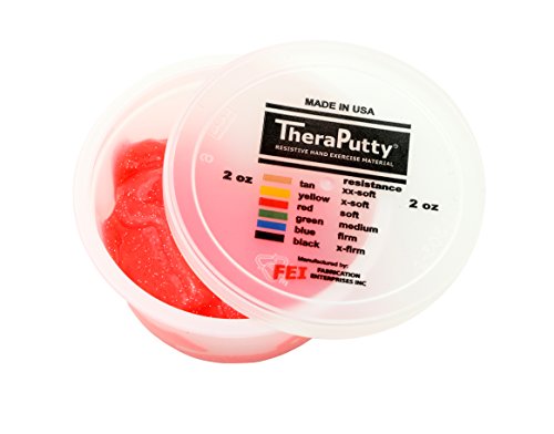 Cando - 316210 CanDo Sparkle Theraputty - 2 oz - Red - Soft
