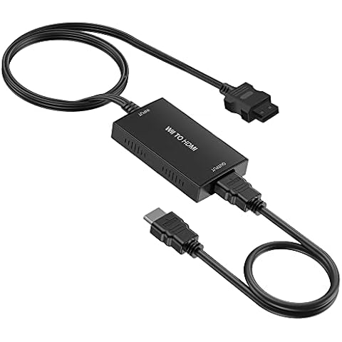 AIFHDAUF Wii to HDMI Converter, Wii Signal to HDMI Support 720P 1080P 3.5MM Audio Video Output Adapter with 1M HDMI Cable for Nintendo Wii Cover