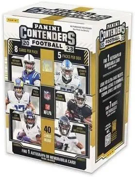 2023 Panini Contenders Football Trading Card Blaster Box with 5 Packs, 1 Autograph OR Memorabilia Card - View 2
