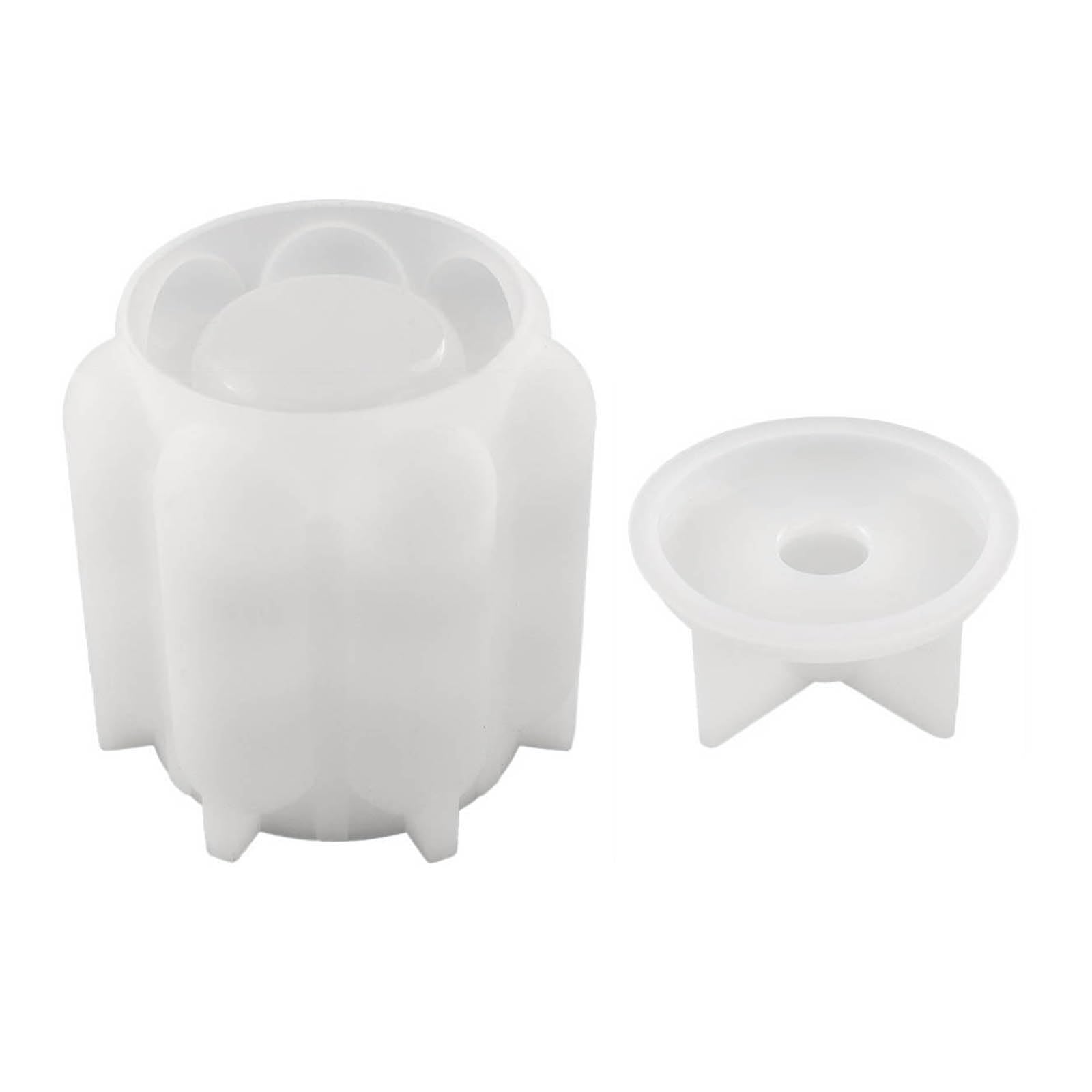 Hsioluted Jewelry Organizers Mold Storage Jar Epoxy Casting Molds Holder Resin Jar Molds with Lid Silicone Container Crystal Epoxy Cup Set
