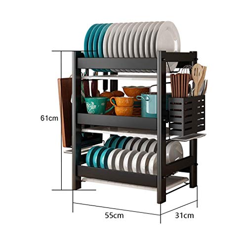 Égouttoir à vaisselle design durable en acier inoxydable noir - 3