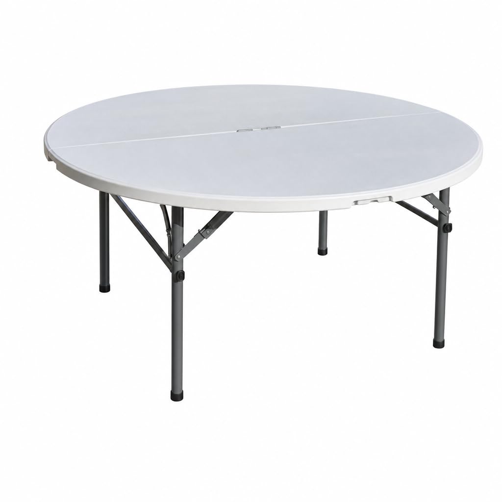 Mesa Redonda Plegable portátil para Eventos, reuniones Familiares y Catering en Interiores o Exteriores.