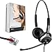 Produktbild GEQUDIO Headset kompatibel mit Yealink, Snom, Avaya, Grandstream Telefon - inklusive RJ Kabel - Kopfhörer & Mikrofon mit Ersatz Polster - besonders leicht 80g (2-Ohr)