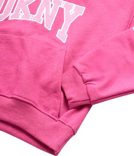 DKNY Baby Girls' Jogger Set - 2 Piece Fleece Pullover Hoodie Sweatshirt and Jogger Pants for Infants and Toddlers (12M-6X)4