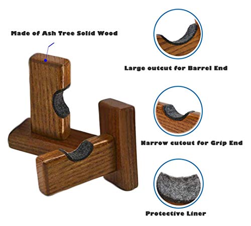 Baseball Bat Display Case, Wall Mount Solid Ash Tree Handmade Horizontal Rack W/ Hidden Screws&Soft Liner For Baseball Softball Display (Brown) #TOP1