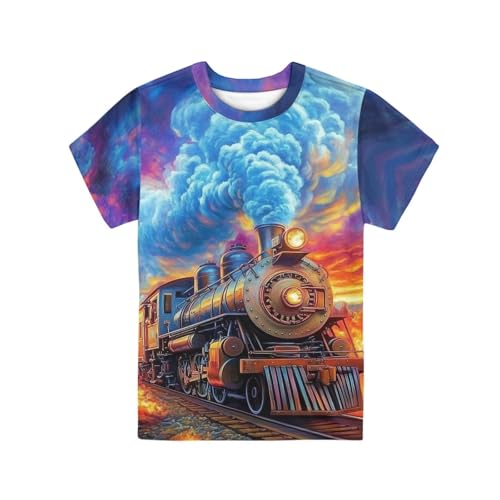 Image of WELLFLYHOM Kids Tshirts Girls Boys Short Sleeve Crewneck Tees Shirts Casual Sport Pullover Tops Size 3-16 Years