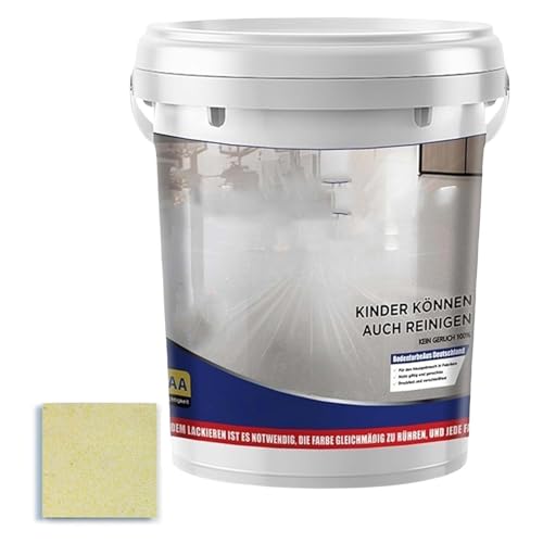 Godemmio Louisn Forest Peinture époxy colorée pour sols en béton Effet marbre brillant Antidérapant, imperméable et durable Beige