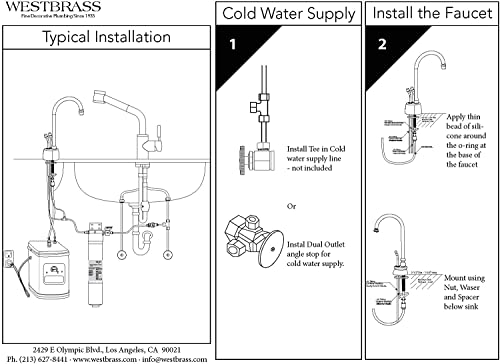 Image of Westbrass D271-NL-10-07 Velosah 9 inch 1-Handle Hot Water Dispenser Faucet (Tank Sold Separately), Satin Nickel (10-Pack)