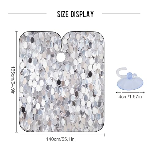 Capa profesional impermeable para corte de cabello con patrón de lentejuelas blancas y cierre ajustable de broche para peluquería y estilismo miniatura 3