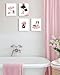 Drsoum Glam Fashion Makeup Room Decor Framed Pink Beauty Girly Elegantes Bathroom Wall Art Perfume Handbags High Heels Pictures Bedroom Dorm Decorations Ready to Hang 8x10inx4pcs (Framed)