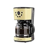  GOURMETmaxx Filterkaffeemaschine mit Glaskanne  Timerfunktion  Abschaltautomatik  Retro Design  Bildschirm  Inklusive Permanentfilter  Edelstahl/Glas  900W  Vanille