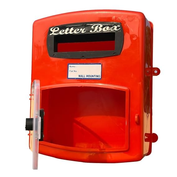 Multi Colour Plastick Wall Mounting Letter Box with 2 Keys Length:11" with:9 "-image-35
