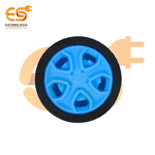 Image of Electronic Spices 30mm x 11mm Hard Plastic Build Rubber Cover Wheels for RC Toys Cars with Shaft (Multicolor)