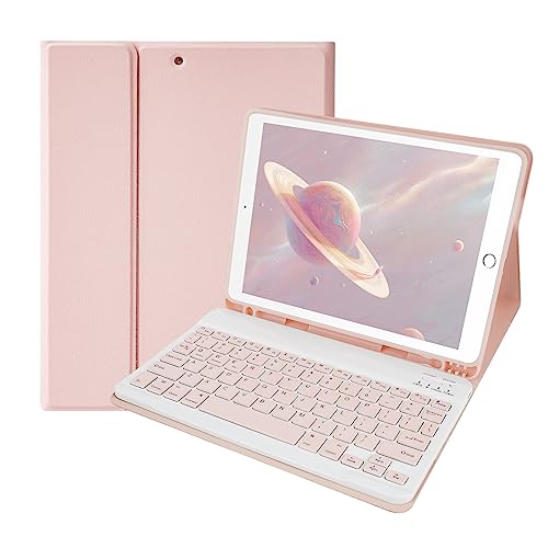 Lively Life iPad Keyboard Case 9.7 inch, Detachable Bluetooth keyboard for iPad 6th Generation,iPad 5th Generation, iPad Pro 9.7 inch, iPad Air 2/1, with Auto Wake/Sleep & Built-in Pencil Slot- Pink