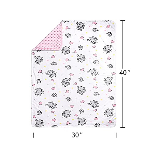 Daysu Silky Micro Soft Plush Baby Blankets For Girls With Print Animal Pattern And Soothing Raised Dots, Double Layer Bed Throws For Baby Crib thumb #1