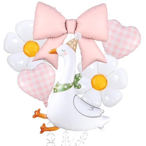 Ballons en mylar oie et fleur marguerite pour éviter les décors ratés