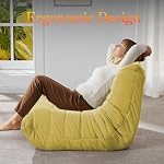 Large Comfy Bean Bag Chairs for Adults, Memory Foam Bean Bag Sofa, Ergonomic Fireside Beanbags Lazy Sofa with High-Resilience Foam, Non-Slip Base for Living Room, Bedroom, Dorm, Office - Image 5