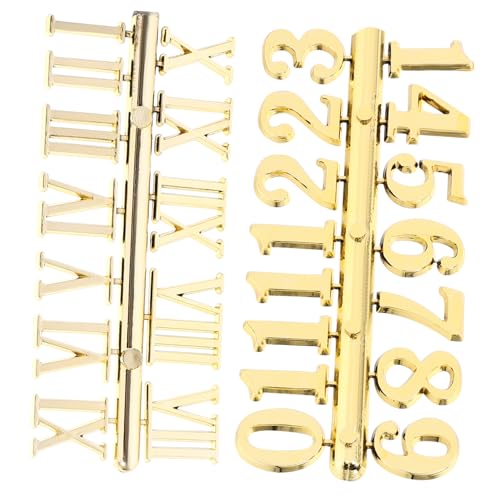 LIOOBO 2セット デザイン付き時計 数字プレート ローマ数字 の種スル 時計修理用パーツ 耐久性プラスチック製 クロック装飾用