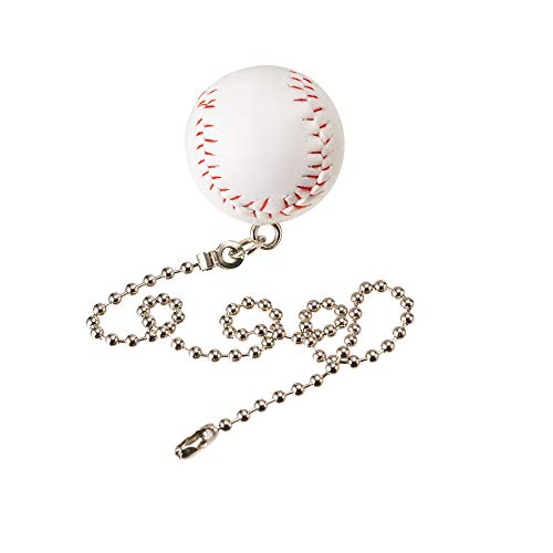 Image of Ceiling Fan Pull Chain Decorative Extension Light Pull Chain Set, Sport Theme Fan String Charm Decorative Extension,Fan Light Chains Ornaments, Baseball Pendant for Ceiling Fans Lights Lamp 2Pack