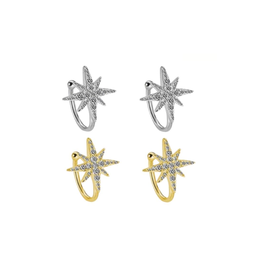 4PCS Ear Cuff Earrings Without Piercing, Hexagram Star Ear Cuffs for Women, Adjustable Ear Cuff Earrings, Fashion Jewelry for Party and Special Occasions for Women-image-20