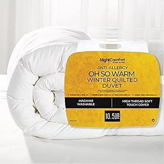 Night Comfort OH-SO WARM Ultra Snuggle Anti Allergy 10.5 Tog Winter Warm Duvet Quilt Luxury Microfibre All Season Thick Duvet, Single