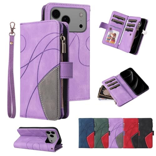 Étui iPhone 14 Plus rouge housse cuir portefeuille à fermeture éclair - 3