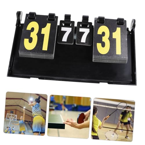 Marcador de puntuación duradero BESPORTBLE para baloncesto, voleibol y tenis de mesa, flipper de marcación fácil de usar con diseño resistente de cartón y plástico para eventos deportivos y juegos miniatura 7