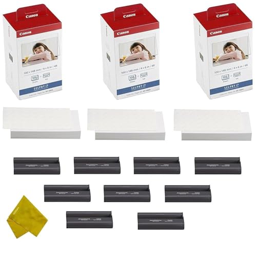 HDStars KP-108IN 9 Color Ink Cassette and 324 Sheets 4 x 6 Paper Glossy for SELPHY CP1300, CP1200, CP910, CP900, CP760, CP770, CP780 CP800 Wireless Compact Photo Printer