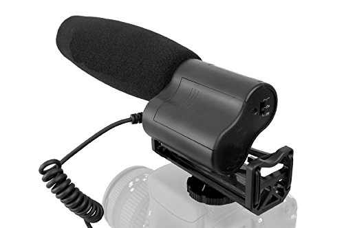 Image of Stereo Microphone (Shotgun) with Windscreen & Dead Cat Wind Muff for Panasonic Lumix & Video (Alternative to Panasonic DMW-MS2)