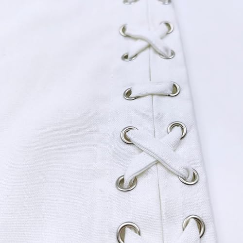 Womens Linen Pants with Pockets High Waist Comfy White Casual Pants Lightweight Loose Trousers4