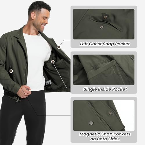 Men's Trucker Jacket Laydown Collar Windbreaker Lightweight Fall Outdoor Jackets Casual Bomber Jacket3