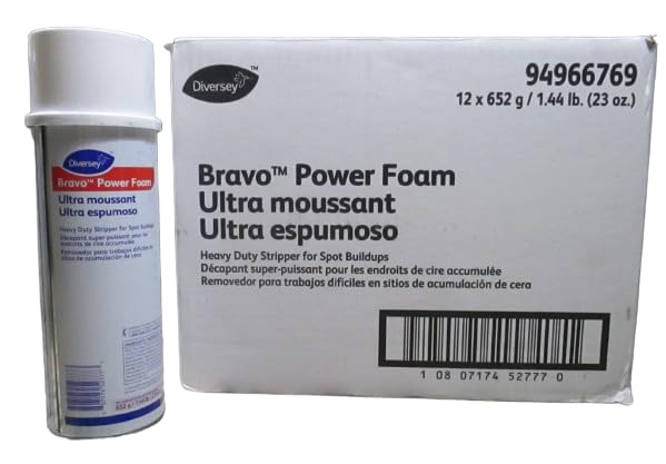 Diversey Bravo Power Foam - Heavy Duty Stripper for Spot Buildup - 94966769, 1.44 Pound (Pack of 1)