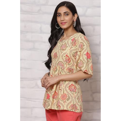 Image of Rangriti Green Liva Short Top for Women