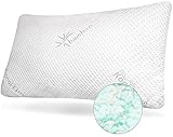 ﻿Snuggle-Pedic Original Pillows for Sleeping - Ultra Luxury GreenGuard Gold Certified Shredded Memory Foam Pillow w/ Plush Kool-Flow Bamboo Bed Pillow Cover, Made in The USA - King Size