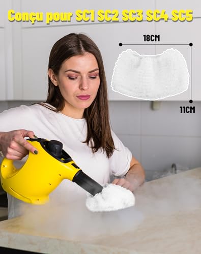 12er Set für Kärcher Dampfreiniger Zubehör Ersatztücher für Kärcher SC1 SC2 SC3 SC4 SC5 SI4-6 Bodentücher + 6 Mikrofaser-Überzüge - kompatibel mit Kärcher Dampfreiniger Easy Fix
